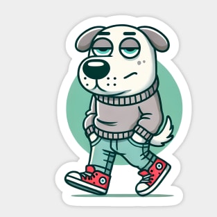 Funny Chilled Dog, Love Dogs Sticker